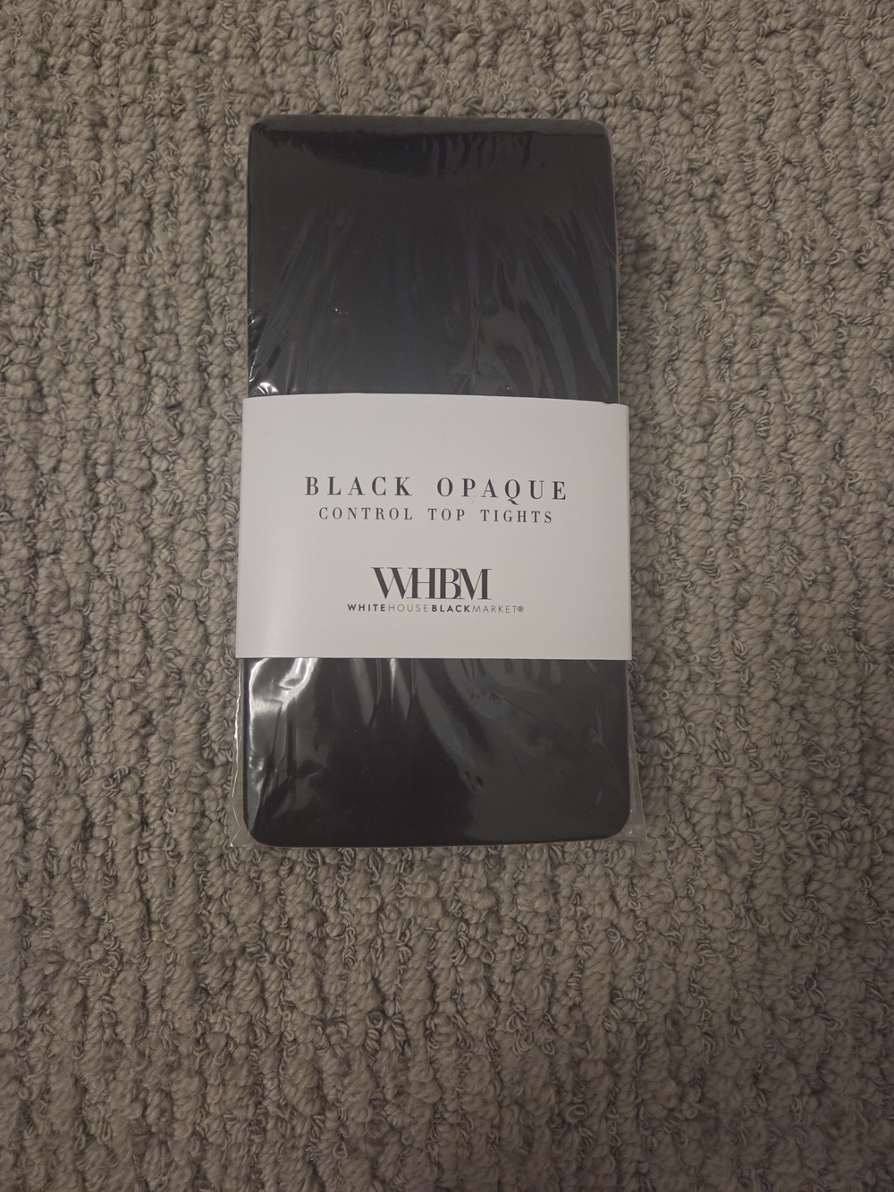 White House Black Market Black Opaque Control Top Tights NWT